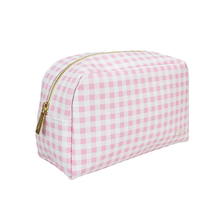 Prada gingham shop makeup bag