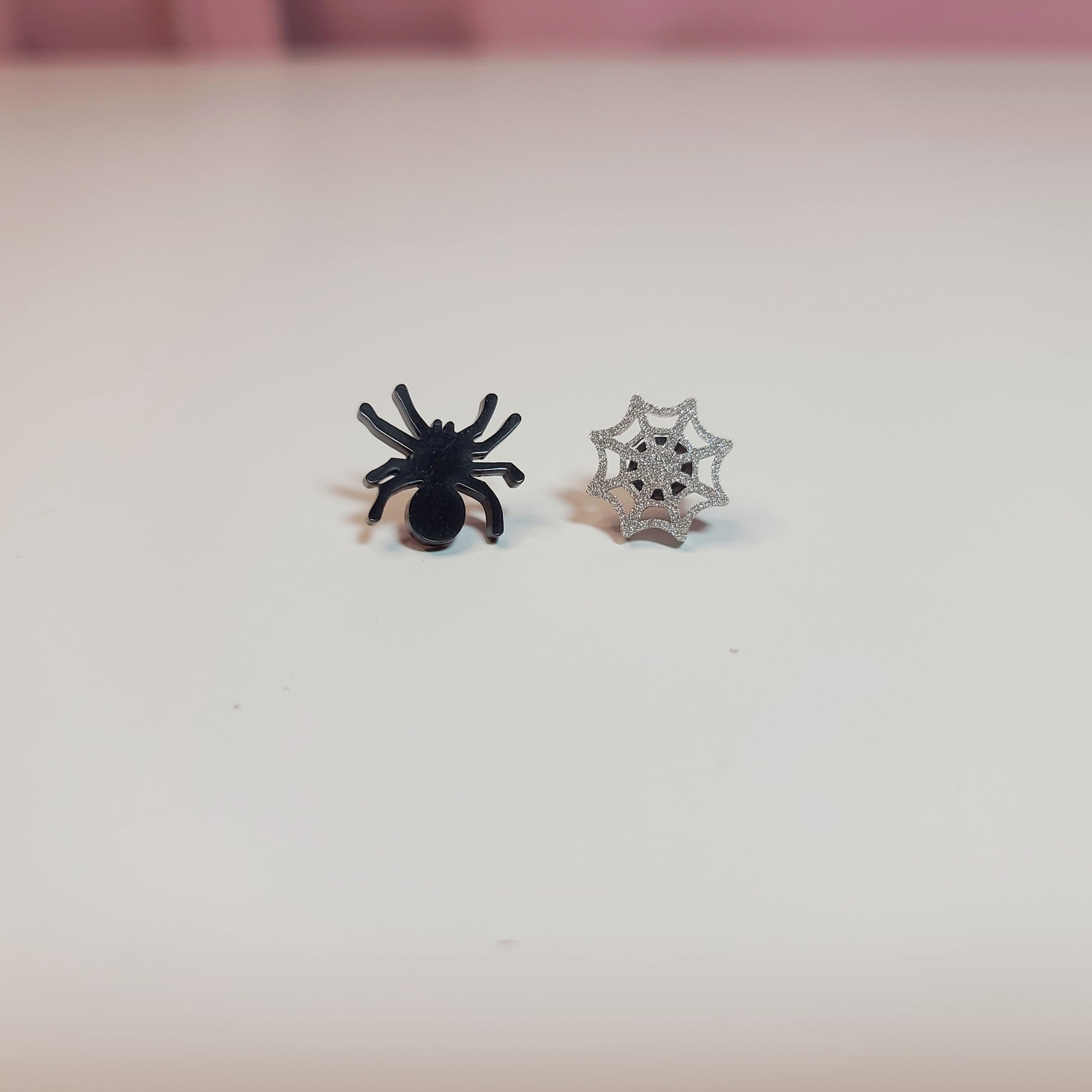 Earrings against a white background