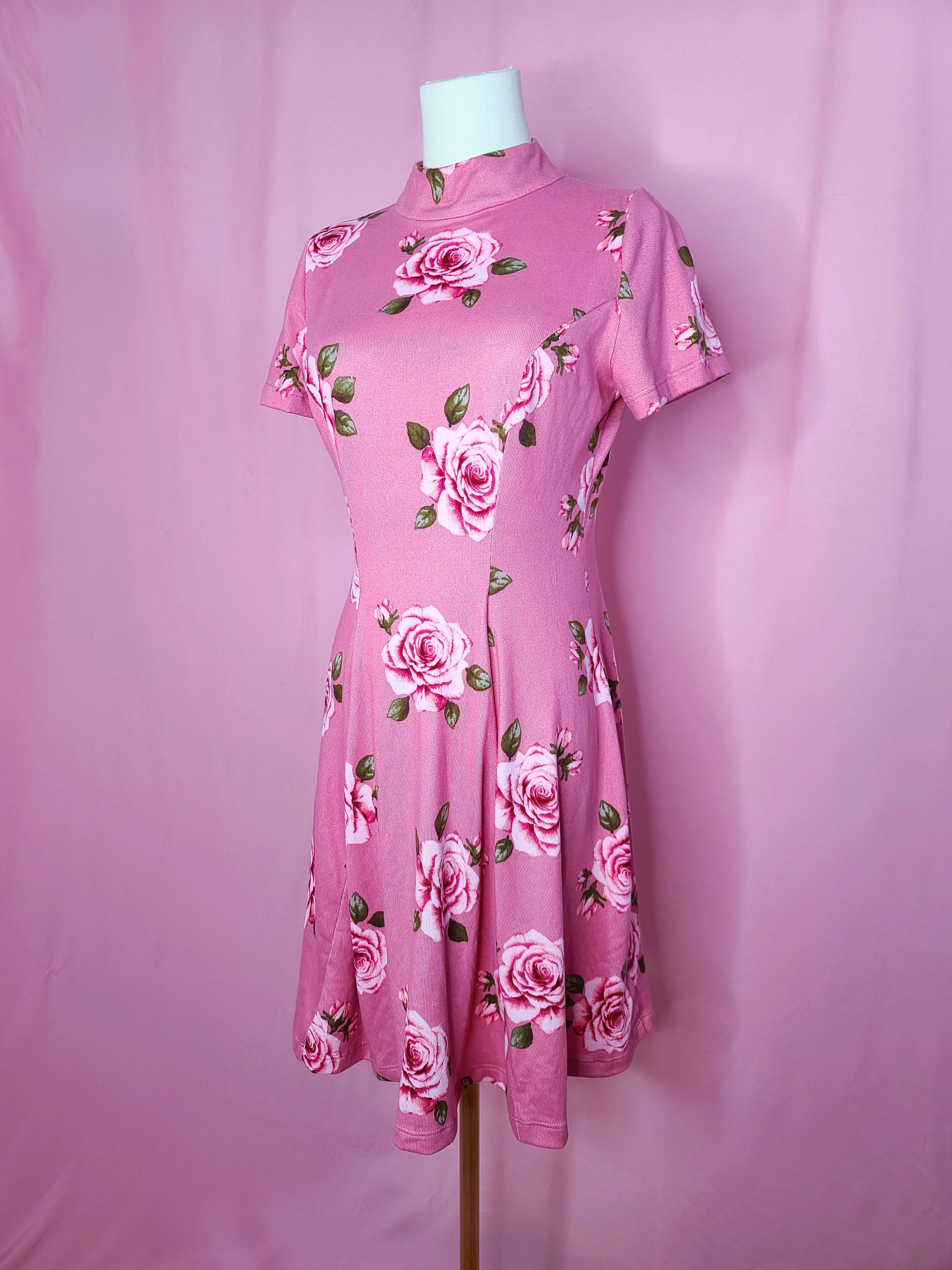 Pink Rose Emma Sweater Dress by Wax Poetic Clothing -FINAL SALE - Modern Vixen Vintage