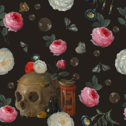 Close up of the print based off of "Vanitas Still Life" c.1665/1670 By Jan Van Kessel, The Elder.