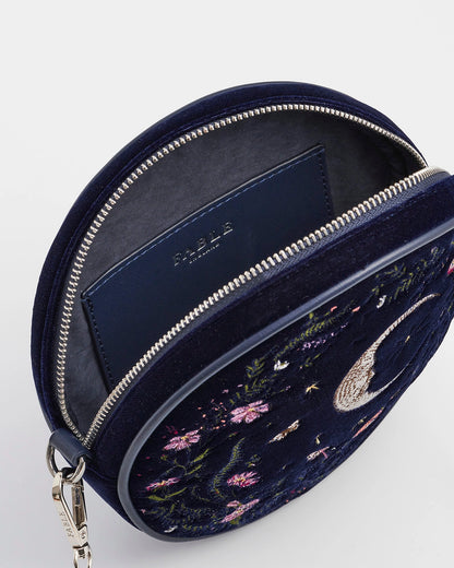 Light blue inside of purse against a white background.
