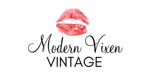 A red lipstick logo above the words Modern Vixen Vintage