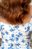 Close up of the back of the dress showing the zipper in the back