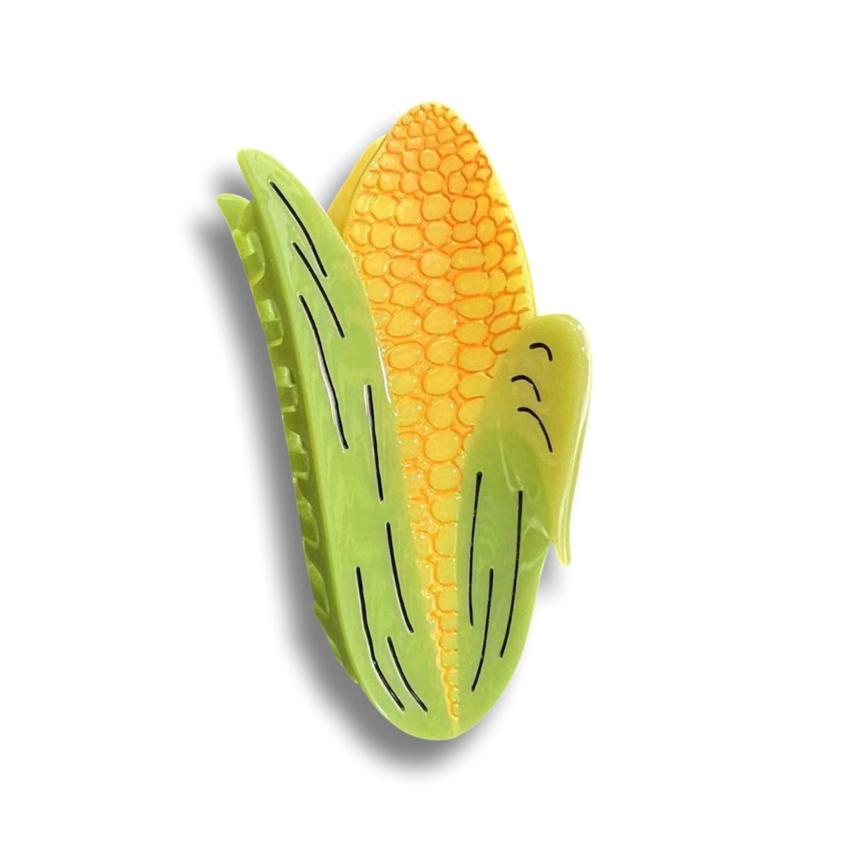 Corn hair claw against a white background.