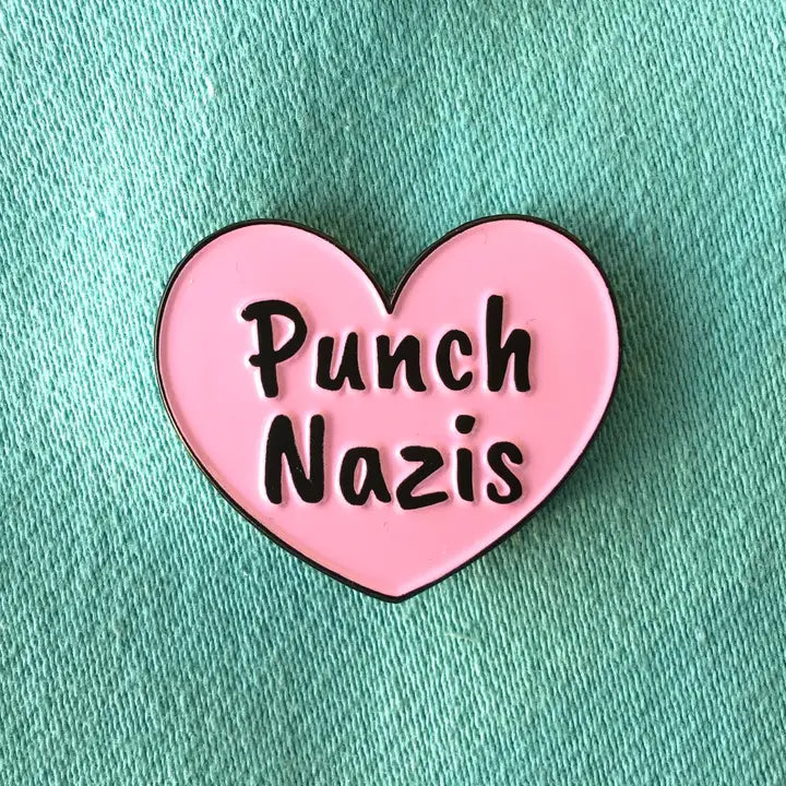 Punch Nazis Enamel Pin by Radical Buttons