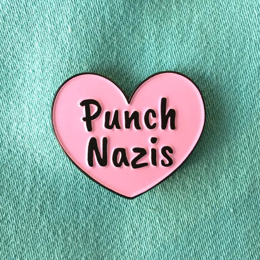 Punch Nazis Enamel Pin by Radical Buttons