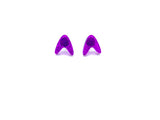 A 1950s boomerang in purple glitter in stud earrings