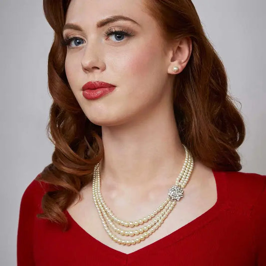 Model wearing necklace