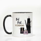 Coffee mug against a white background