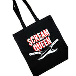 Scream Queen Horror Tote Bag Black by Printy Vibes