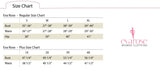 Eva Rose Size Chart: Small: Bust: 35”-26” Waist: 26”-27” Hip: 38” Medium: Bust: 37”-38” Waist: 27”-28” Hip: 39” Large: Bust: 38”-39” Waist: 28”-29” Hip: 40” XL: Bust: 39”-40” Waist: 29”-30” Hip: 41” 1X: Bust: 47 ¼” Waist: 38 1/2 “ 2X: Bust: 49 ¼” Waist: 40 ½” 3X: Bust: 53 ¼” Waist: 44 ½” 4X: Bust: 56 ¼” Waist: 47 ½” 