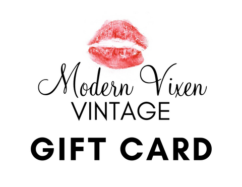 Modern Vixen Vintage Logo with the phrase "Gift Card" in bold letters