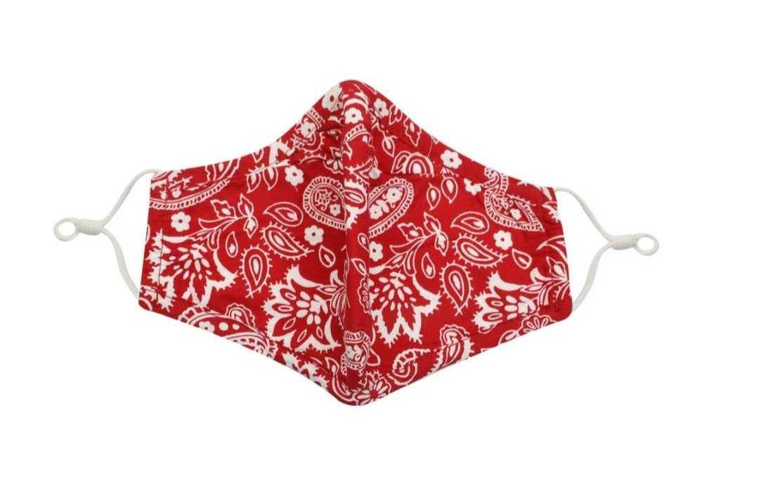 Red Paisley Face Mask - Modern Vixen Vintage