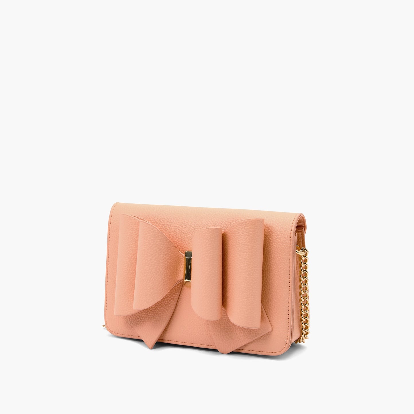 This photo shows the front of the purse against a plain white background