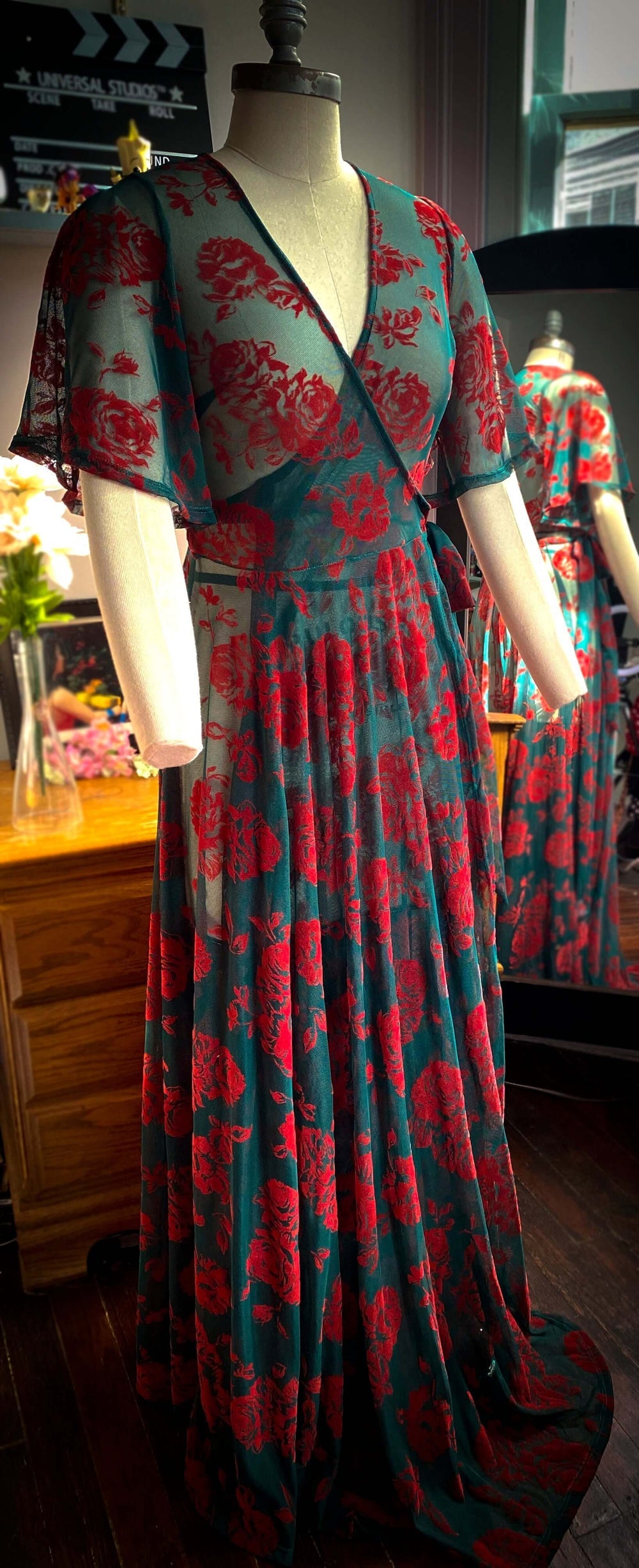 Front view of dress on a mannequin